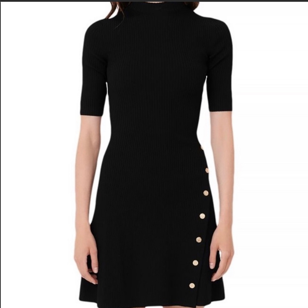 Maje Ribbed Knit Mock
Neck Dress